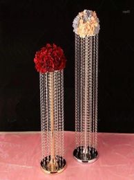 Party Decoration Crystal Flower Stands Acryl Kroonluchter Wedding Vase Event Tafel Middelpunt Road Lead 14052212069