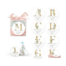 Feestdecoratie aangepaste stickers bruiloft initialen glans nodigt uitnodigingssticker envelop gepersonaliseerde gunst tags diy drop leveren dhnbm