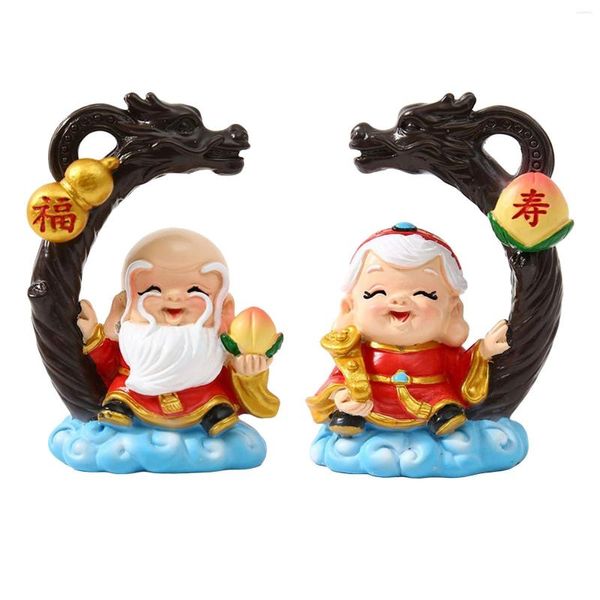 Decoración de fiesta Linda longevidad abuela abuelo pastel Topper bendición china regalo de cumpleaños