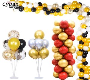 Party Decoration Cyuan 7 Tubes Ballons Holder Colonne Stand Clear Plastic Balloon DÉCORATIONS ANNIVERSANTS KIDS GARLANDS7480197