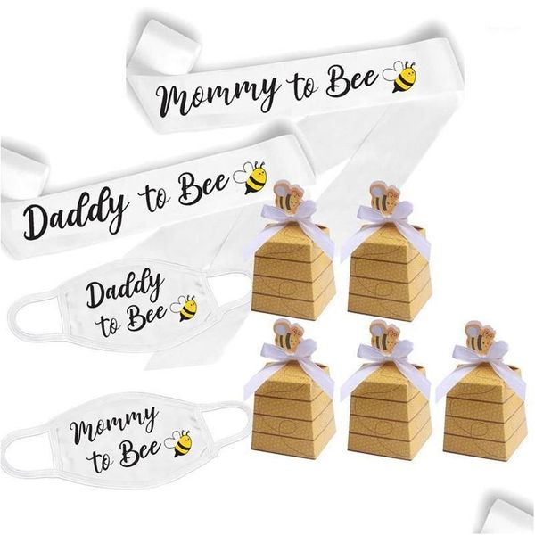 Décoration de fête Papa Maman à être Bee Thème Annonce de grossesse Sexe Révéler Garçon ou Fille Baby Shower Coffret Cadeau Po Props Livraison Directe