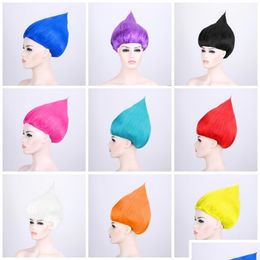 Party Decoration Decoration T Magic Wizard Pruiken MTI Colors Trolls Wig Children Cosplay Halloween Party Supplies 15 5xy BKK Drop Deli Dhojw