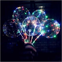 Décoration de fête décorative Bobo Ball LED ligne avec bâton vague chaîne ballon éclairer pour Noël Halloween mariage anniversaire maison P Dhsh9