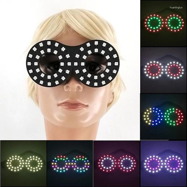 Diseño de decoración de fiestas Luz fluorescente Gafas Luminoso LED Suministros Suministros de festivales brillantes y brillantes