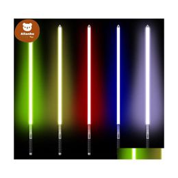 Party Decoratie DHS Lichtzwaard speelgoed metaalgreep zwaar duelleren 12 kleuren LED -verandering Volume Force 6 Sound Fons Foc Blaster Laser Swor DHBPX