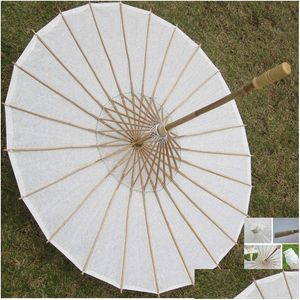 Décoration de fête Diamètre 40 cm Papier blanc Parasol Parapluie Enfants DIY Ding Artisanat Drop Livraison Maison Jardin Festif Suppl Dh3YL