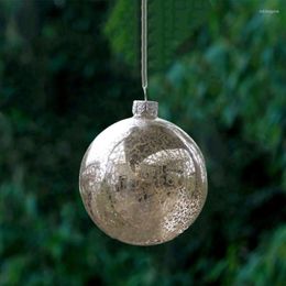 Décoration de fête Diamètre 6 cm Petite taille Sol intérieur Argent Artisanat Globe en verre Pendentif Arbre de Noël Boule suspendue Ornement Maison