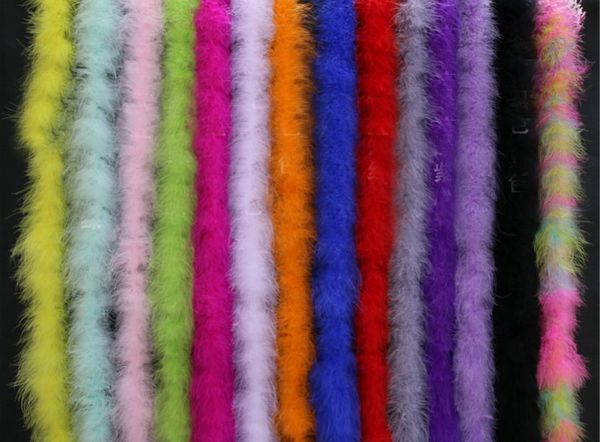 Diamètre de la décoration de fête 8-10cm 2mètre / bandes Turquie Turquie Fluffy Boa Marabou Noir Blanc Feather Pour Crafts Boas Strip Costume Carnaval