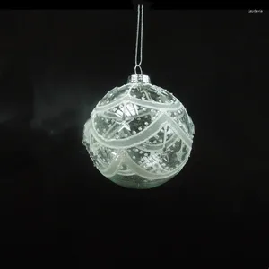 Feestdecoratie Diameter 8 cm Zilver Serie Kerst Glazen Bol Lamp Geblazen Handgemaakte Hangende Hanger Boomornament