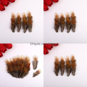 Feestdecoratie diy veer sieraden ambachtelijke bruiloft decor accessoires bdeet natuurlijke kippen haarbrocade gele zijden hoeveelheid groot f jlldwt