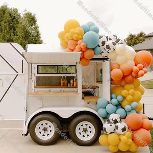 Feestdecoratie DIY Matte Oranje Ballon Slinger Boerderij Feestvarken Baby Douche Decor Verdubbelde Blauwe Boog Koe Print Globos
