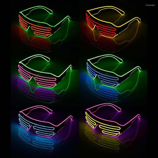 Lunettes clignotantes Double couleur, décoration de fête, fil de lumière LED, fluorescentes, lumineuses, décorations scintillantes pour Halloween