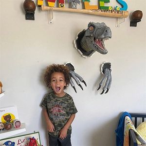 Party Decoration Dragon Legends Prop Wall Halloween Decoratie gemonteerd dinosaurus rook licht muur kunst sculptuur vorm standbeeld home decor kamer 220915