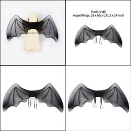 Feestdecoratie Easter Cool Devil Wings Bat Black Vampire Kids Halloween Cosplay Dress Up Performance Props Little Drop Delivery 202 DHGJF