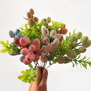 Décoration de fête de Pâques à œuf de la branche de la branche fausse fleur artificielle bricolage bouquet coloré festival de mariage accessoires à la maison décoratio