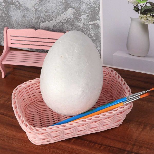 Decoración de fiesta Huevo Huevos de Pascua Artesanía Espuma de poliestireno Artesanía blanca Bricolaje Hecho a mano Adornos de pintura para el hogar Mini kit de adorno grande Poliestireno Y2302