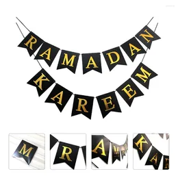 Décoration de fête Eid Latte Mubarak, fournitures de drapeau, bannière en papier pour Ramadan, ornement