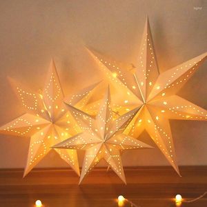 Décoration de fête Eid Mubarak évider étoile suspendue pendentif décoratif maison extérieure papier lanterne étoiles abat-jour jardin décor 2023