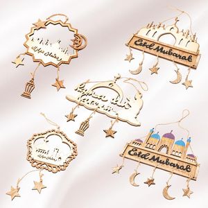 Décoration de fête Eid Mubarak pendentif bureau en bois décoratif musulman islamique Festival ornements al-adha cadeaux Ramadan pour la maison
