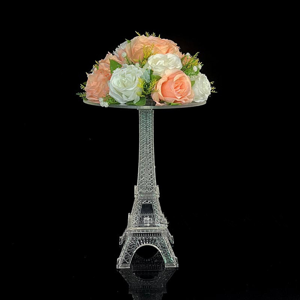 Party Decoration Eiffel Tower Design Flower Rack transparent akrylkakdessertställning för bröllopsbordets mittstycken DIY