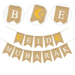 Emblèmes de décoration de fête, bannière musulmane de l'Aïd, célébration de Moubarak, banderole en toile de jute du Ramadan