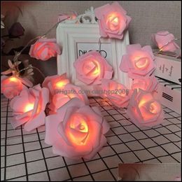 Party Decoration Event Supplies Feestelijke huizentuin LED gekleurde lichten Rose Flower Lighting Tools Strings Woman Man Hang Lamp Fashi