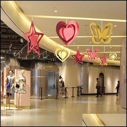 Party Decoration Event Supplies Festive Home Garden Shop Mall Love 3D Ornements de fenêtre Cœur DHF2Q