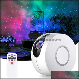 Party Decoration Event Leveringen Feestelijke Home Garden Star Projector Galaxy Starry Sky Sky Led Lamp Roterende Night Light Colorf Neba Cloud Bedro