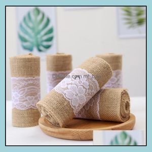 Party Decoration Event Leveringen Feestelijke Home Garden Burlap Stoffen Ribbon Crafts Lace Great Fall Linten voor kransen Winterkrans bruiloft