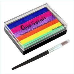 Feestdecoratie gezicht body verf palet fluorescerende aquarel gloed in het donkere Halloween -decor voor maskerade make -up 50g 2022 drop dhauj