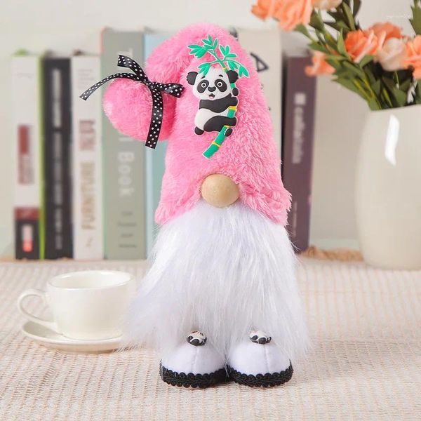 Décoration de fête Panda nain debout sans visage, Posture de bureau, ornements mignons, spectacle de fenêtre