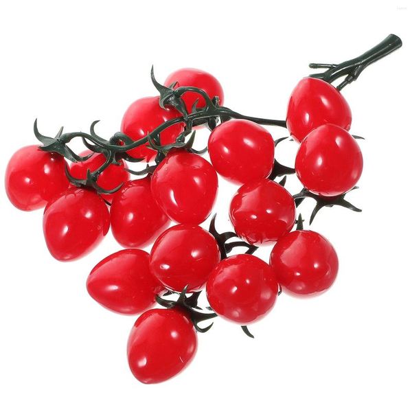 Decoración de fiesta Fruta falsa Tomates Cherry simulados Planta infantil Modelo realista Pvc Decorativo Po Props