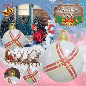 Décoration de fête à la mode, boules de noël de 23.6 pouces, ornements d'atmosphère de noël en plein air, jouets gonflables en PVC, cadeau de fête pour la maison