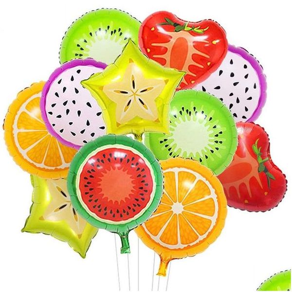 Fête Décoration Mode Fruit Forme Feuille Ballon Ananas Pastèque Crème Glacée Donut Ballons Anniversaire Bébé Douche Fournitures 6 D Dhr3Z