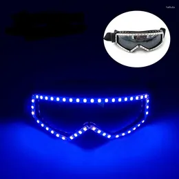 Decoración de fiestas Fashion Neon Light Up Gafas LED Luminoso Rave Bar Bachelor Suministros de gafas brillantes Props