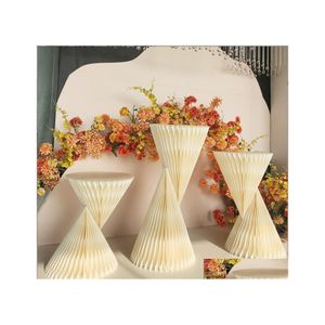 Feestdecoratie modepapier vouwde dessert taart tafel cilinder voetstuk rek kun je plint houder bruiloft achtergronden loopbrug gangpad dhbdg