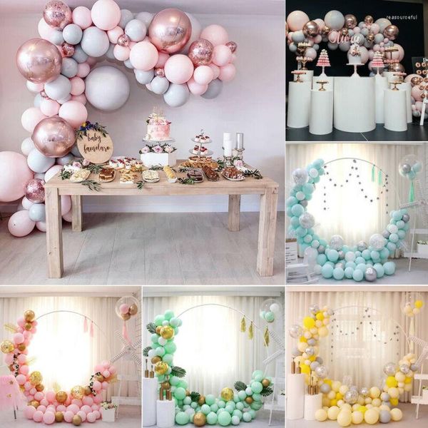 Décoration de fête mode solide Macaron couleur arc Kit ensemble ballons anniversaire mariage bébé douche décor