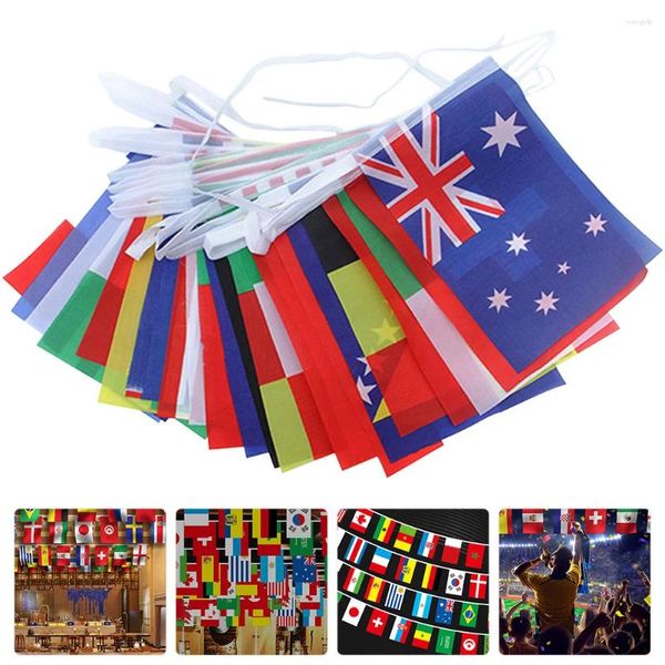 Party Decoration Flag String Flags International Flacs pour chambre adolescente décor de décoration de bruas