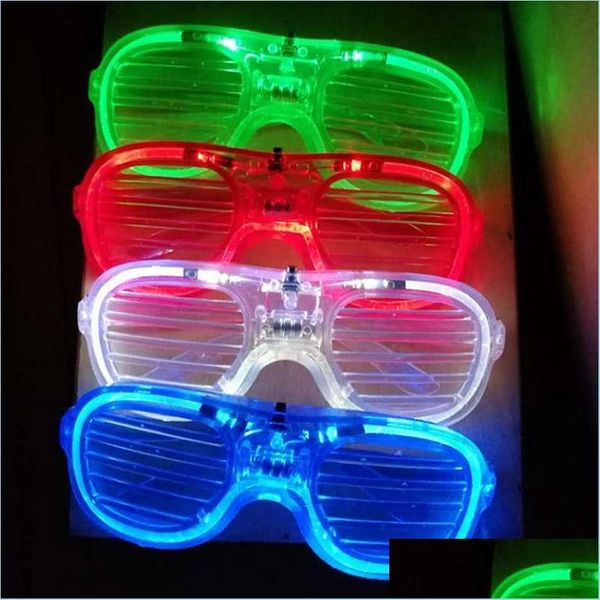 Décoration de fête Clignotant Led Lumière Lunettes Pour Anniversaire Drôle Tricky Fluorescent Lumineux Rave Costume Dj Lumineux Goutte De Packing2010 Dhqg6