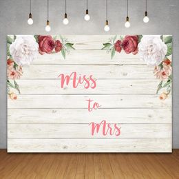 Decoración de fiesta Floral blanco piso de madera nupcial ducha Pocall telón de fondo mujeres niñas cumpleaños Fondo bebé Banner bautismo