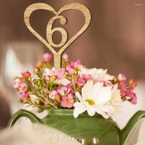 Décoration de fête en forme de fleur, carte de siège, décoration de gâteau, numéros de Table rustiques, décoration de mariage en bois, centres de Table