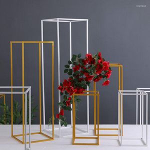 Party Decoratie Flower Vase Grand Tall Vloer Vazen Kolom Stand Metal Road Lead Elegant Wedding Decor 1pc