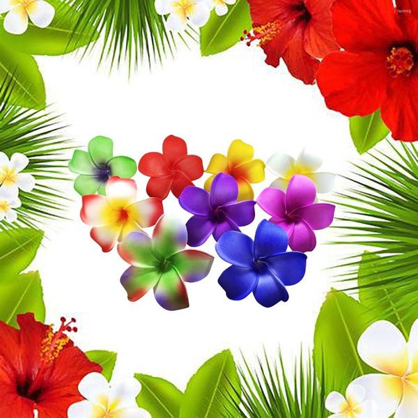 Décoration de fête Mousse Plumeria Fleurs DIY Guirlande Artificielle Coiffe Frangipanier Oeuf Têtes De Fleurs Décor De Mariage Hawaïen