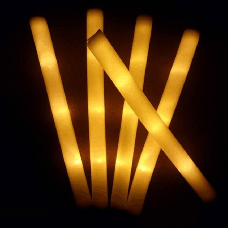 Décoration de fête bâton de mousse bâtons lumineux baguettes multicolore éponge bâtons lumineux matraques Cheer fournitures Tube RGB LED dans la lumière sombre pour PartyPar