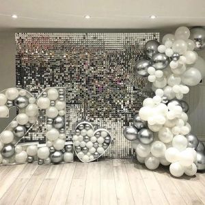 Feestdecoratie folie gordijn achtergrond pailletten achtergrond bruiloft decor muur glitter