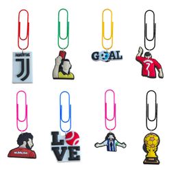 Party Decoration Football 56 Cartoon Clips Paper Mig Bookmarks Novel Book Book Marker For Kids Colorf Paperclips Nursed Gift Bookmark Off Ote6n