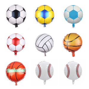 Decoración de fiesta, fútbol, béisbol, película de aluminio, globo deportivo, baloncesto, voleibol, globos, suministros de juguetes para niños