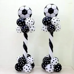 Decoración de fiesta, globo de fútbol, tema de columna, lámina de látex, globo de aire de helio, juegos de cumpleaños para niños, juguetes, suministros para eventos