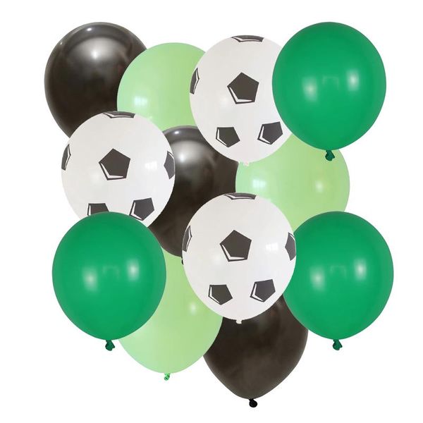 Decoración de fiesta Fútbol Tema de fútbol Globos redondos Confeti blanco y negro Globo de helio Deportes Meet Boys Cumpleaños