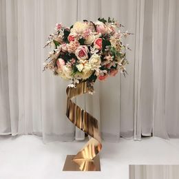 Party Decoration For Weddingss Gold Flower Road Lead Metal Wedding Table Centerpieces Stand Vase Event Home El Drop Delivery Garden Fe Dhrwe